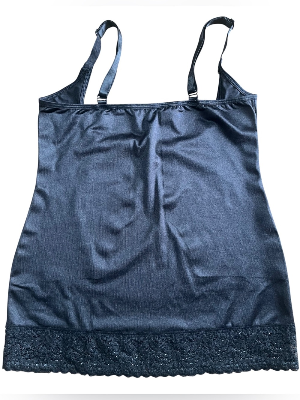 Ruby Ribbon Open Bust Shaping Cami Tank Top Black Lace Hem Size Large - Picture 3 of 10